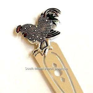 Rooster Chicken Bookmark Country Cottage Core Silver Tone Teacher Librarian Gift